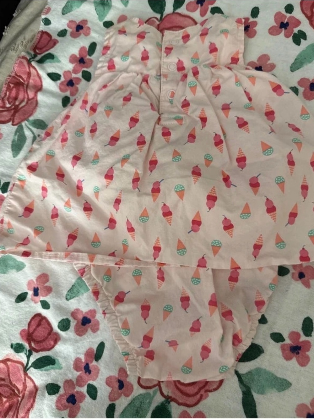 Carter's Light Pink Ice Cream Print Dress with Mint and Coral Accents